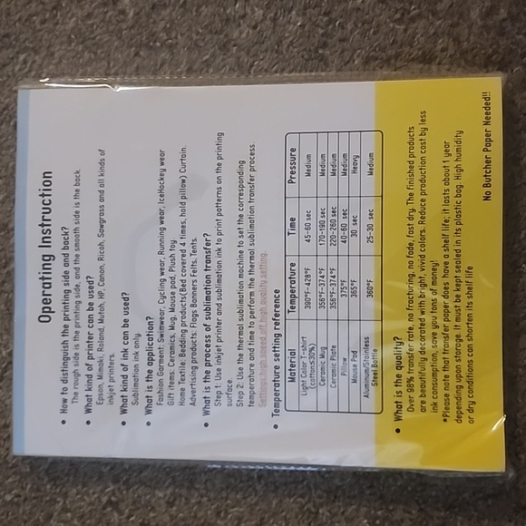 Sublimation Paper 8.5" X 11" - Picture 3 of 5